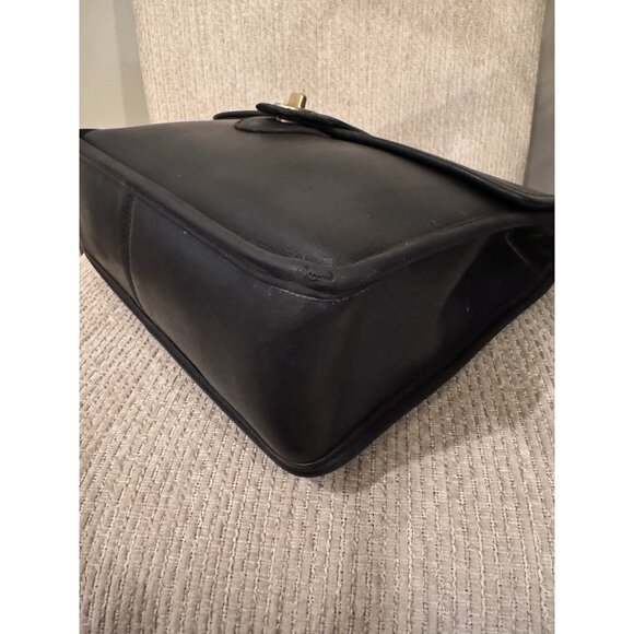 VTG 90s Y2K COACH WILLIS 9927 Black Bag Handbag Black Leather Satchel CLEAN - Picture 6 of 16